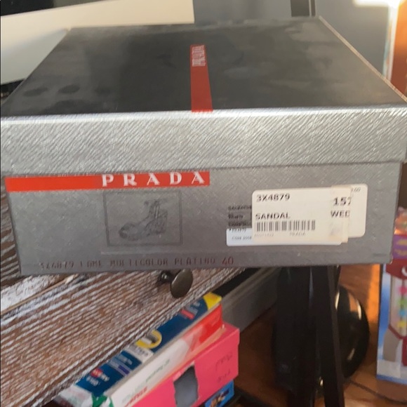 Used Prada LAME Multicolor Platino sandals - Picture 7 of 8